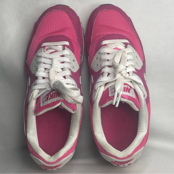 Nike Air Max 90 ‘13 GS Sneakers Youth US 5Y Textured Leather Elephant Pink White - Picture 14 of 16